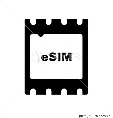 Esim イーシム 新しいsim規格 スマートフォン内蔵のデジタル化本体一体型sim Esim のイラスト素材