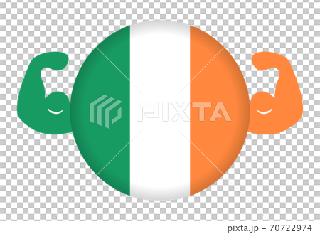Strong Irish image illustration (circular Irish flag and bicep) 70722974
