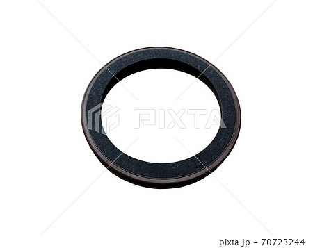 New car crankshaft oil seal on an isolated white background. Spare parts. New car crankshaft oil seal on an isolated white background. Spare parts. 70723244
