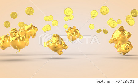 Concept of financial success, pig - piggy bank. 3D rendering. 70723601