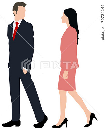 人物全身シルエット ベクターイラストセット（日常生活・シチュエーション） / 会社員・上司と部下 70724146