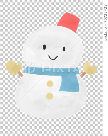 マフラーをしている雪だるまのイラスト素材 [70725425] - PIXTA