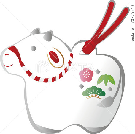 年賀状素材　丑年　牛　土鈴 70725513