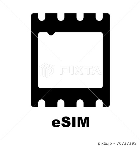 Esim イーシム 新しいsim規格 スマートフォン内蔵のデジタル化本体一体型sim Esim のイラスト素材