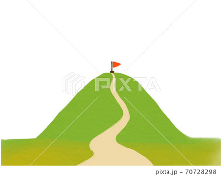 山頂に続く一本道のイラスト 70728298