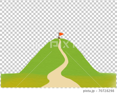 山頂に続く一本道のイラスト 70728298
