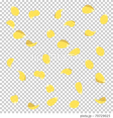 舞い散る花びらのイラスト(黄色) 舞い散る花びらのイラスト(黄色) 70729025