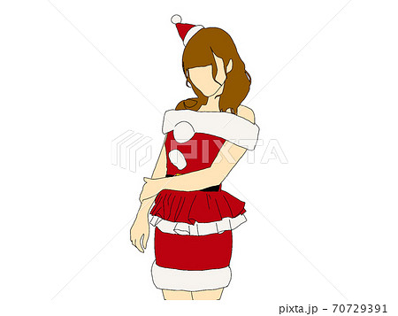 セクシーなクリスマスコスプレの女性のイラスト素材