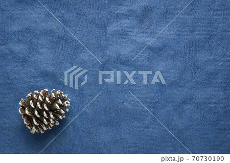 frosty decorative pine cone on blue background frosty decorative pine cone on blue background 70730190
