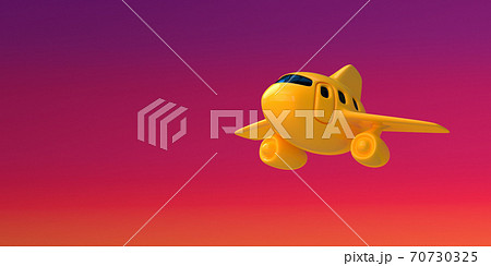 Holiday vacation travel - yellow airplane Holiday vacation travel - yellow airplane 70730325