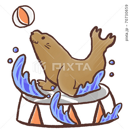 R もっとメルヘンなアシカショー 水しぶき Aのイラスト素材