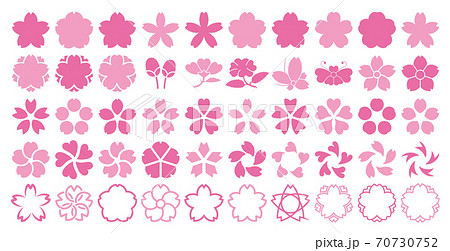 桜の花 アイコンセットのイラスト素材