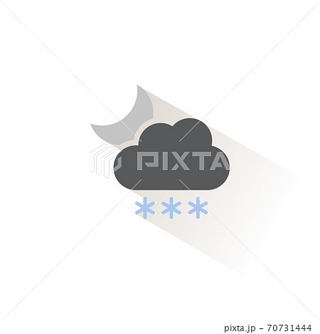 Heavy snow, cloud and moon. Isolated color icon. Weather vector illustration Heavy snow, cloud and moon. Isolated color icon. Weather vector illustration 70731444