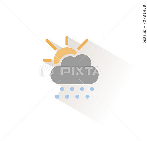 Hail, cloud and sun. Isolated color icon. Weather vector illustration 70731459