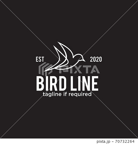 Bird Line Logo Icon Design Templateのイラスト素材