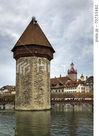 Wasserturm and Kapellbrucke, Lucerne 70733482