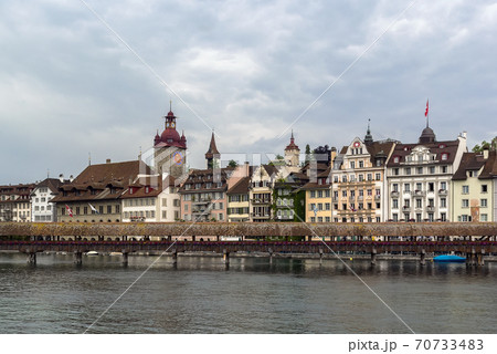 view of Lucerne with Kapellbrucke view of Lucerne with Kapellbrucke 70733483
