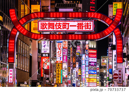 日本の東京都市景観　新宿・歌舞伎町(一番街・劇場通り） 70733737