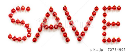 Red Christmas Ball Ornament Building Word Save Red Christmas Ball Ornament Building Word Save 70734995