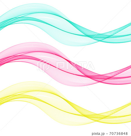 Set of colored transparent waves. vector wavy waves. Design element 70736848