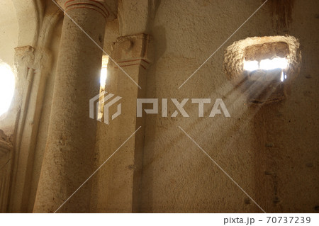 Interior of an ancient cave church at Cappadocia. 70737239