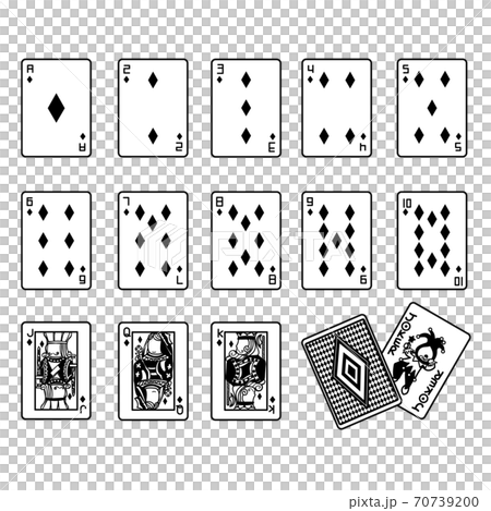 Playing card set diamond (monochrome) Playing card set diamond (monochrome) 70739200