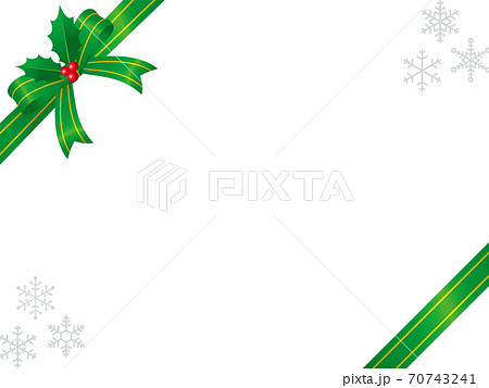 クリスマスのリボン装飾フレーム背景 70743241