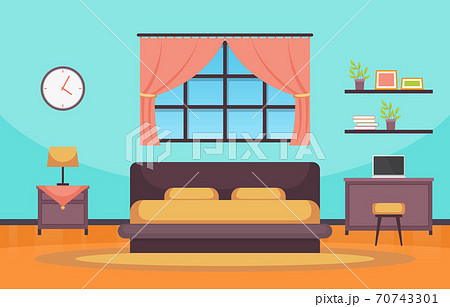 Bedroom Sleeping Room Bed Interior Design Modern House Illustration Bedroom Sleeping Room Bed Interior Design Modern House Illustration 70743301