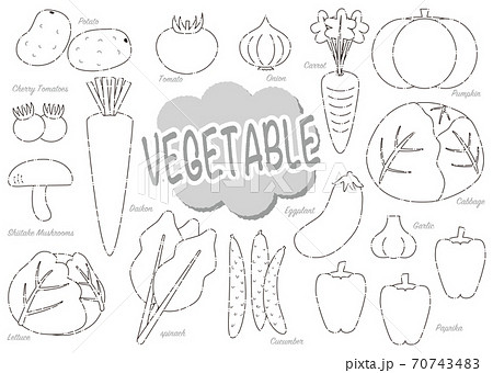 可愛い野菜のセット2のイラスト素材