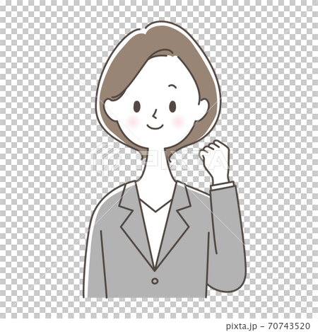 A woman in a suit with a guts pose 70743520