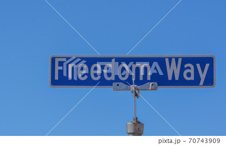 Freedom Way street sign in Big Water, Kane County, Utah 70743909