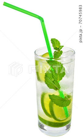 mojito cocktail with lime and leaf mint isolated mojito cocktail with lime and leaf mint isolated 70745983