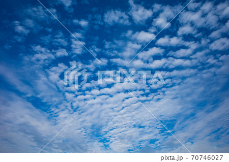 秋の空 青空と巻積雲 a-1-2 鮮やか 秋の空 青空と巻積雲 a-1-2 鮮やか 70746027
