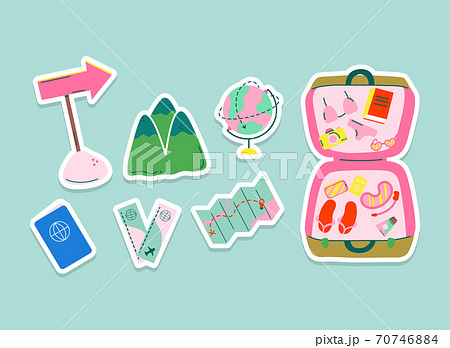 Summer elements set isolated on white background illustration 008 70746884