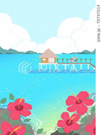 Beautiful summer landscape background illustration 002 70747014