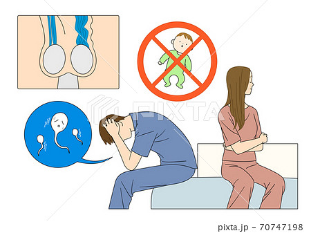 Symptoms and illness male cartoon illustration 008 70747198