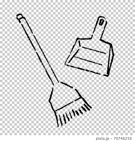 Broom and dustpan line art Broom and dustpan line art 70748258
