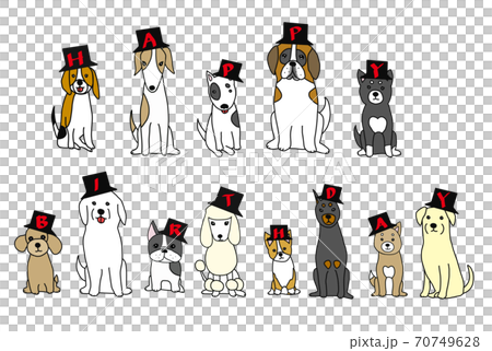 13種類の犬とハッピーバースデー 70749628