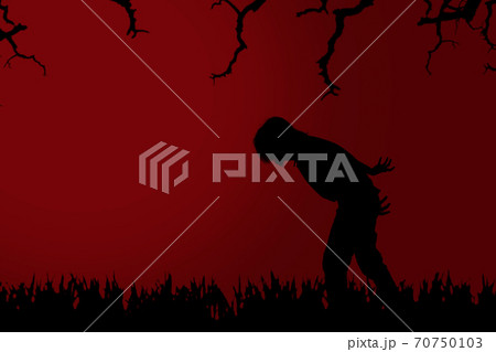 Silhouette of zombie walking 70750103