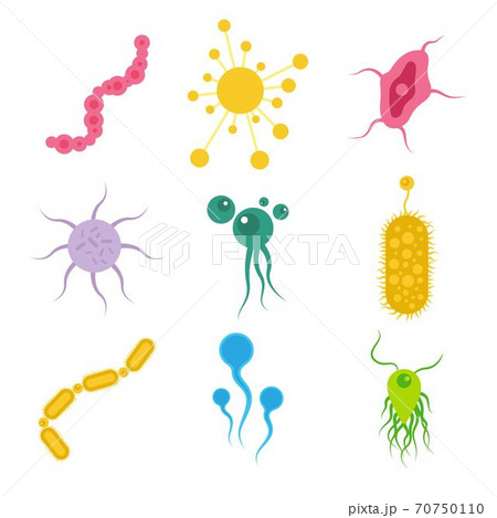 Microscopic microorganisms set vector illustration Microscopic microorganisms set vector illustration 70750110