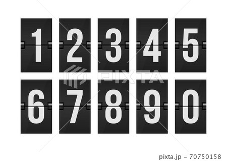 Mechanical scoreboard numbers vector illustration 70750158