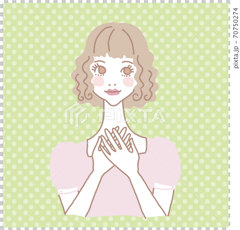 緊張しているかわいい女の子 緊張しているかわいい女の子 70750274