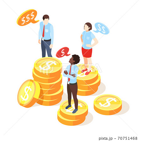 Salary Discrimination Isometric Composition 70751468