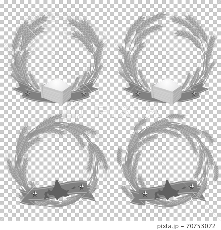 Wheat and barley frame design Monotone without sample letters Vector illustration background transparent Wheat and barley frame design Monotone without sample letters Vector illustration background transparent 70753072