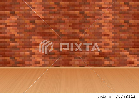 Red brick wall and wooden floor vector illustration Red brick wall and wooden floor vector illustration 70753112