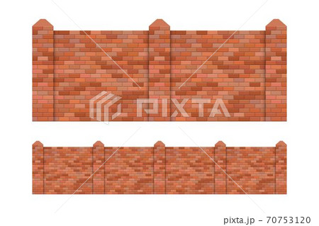 Brick fence vector illustration isolated on white background 70753120