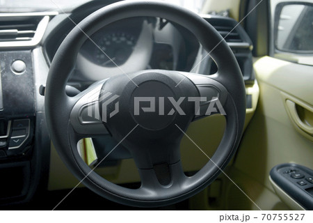 Close up view of car steering wheel Close up view of car steering wheel 70755527