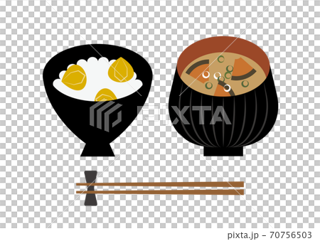 栗ご飯とかぼちゃの味噌汁 70756503