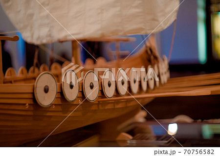 wooden model of an old ship 70756582