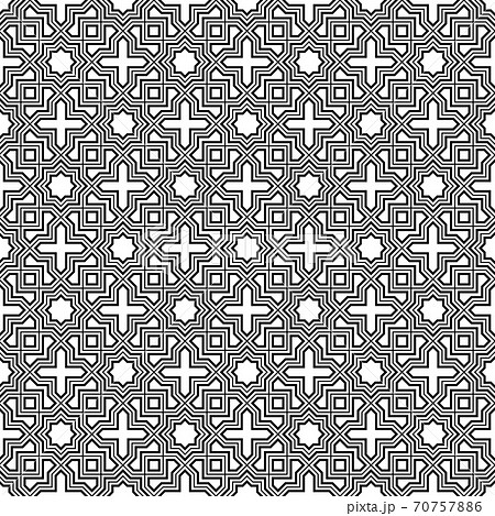 Seamless arabic geometric ornament in black and Seamless arabic geometric ornament in black and 70757886